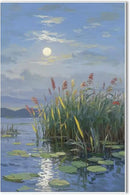 Landscape poster artwork art poster natural landscape painting reed marsh under the moonlight suitable for living room bedroom home wall by CozyNest Decor