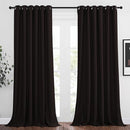 NICETOWN Toffee Brown Curtain Panels - Home Decoration Thermal Insulated Solid Grommet Blackout Curtains/Drapes for Hall/Sliding Door (80" Wide by 108" Long, Black, Set of 2) by TinyTreasures Baby Boutique
