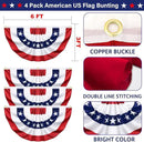 3x6 Ft 4 Pack American Pleated Bunting Fan Flags, Patriotic Half Fan Banner American Flag Decoration Bunting for Outside Red White and Blue Decor Independence Day Memorial Day 4th of july Decorations by GreenHaven Gardens