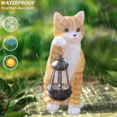 Solar Powered Outdoor Cat Garden Statue, Crafted Garden Sculptures & Statues for Patio, Yard, Lawn, Gardening Gifts for Women and Mom(11" Cat) by CozyNest Decor