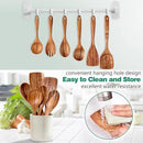 Wooden Spoons for Cooking 6 Piece - Natural Teak Wood Kitchen Utensils Set - Smooth Finish Soft Comfort-Grip Safe for Nonstick By HOWHONG by CozyNest Decor