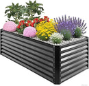 GARDMAX 6x3x1FT Raised Garden Bed Kit, Metal Planter Boxes Outdoor with Easy Assembly, Large Garden Bed for Vegetables, Fruits, Flower, Herbs Rectangle Dark Grey by CozyNest Decor