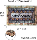 Door Mat Welcome Mat, Heavy Duty Door Mat 23.6 x 35.4 Inch Front Door Mat Rug Doormat for Outdoor Entrance Home Non-Slip Rubber Rug for Front Door, Outside, Entryway, Patio (Brown Welcome) by CozyNest Decor