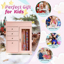 Miratino Jewelry Box for Girls, Kids Jewelry Box with Spinning Dancer, 5 Layer Large Wooden Musical Jewelry Organizer Box Gifts for Little Girls Christmas New Year Birthday Children's Day(Pink) by TinyTreasures Baby Boutique