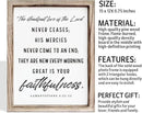 Christian Wooden Wall Signs, Living Room Decor, Home Church Decor for Room, Framed Wall Plaque Sign 15 * 11.5 inches, The Steadfast Love of the Lord Never Ceases Sign by CozyNest Decor