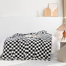 LOMAO Throw Blankets Flannel Blanket with Checkerboard Grid Pattern Soft Throw Blanket for Couch, Bed, Sofa Luxurious Warm and Cozy for All Seasons (Black, 50"x60") by CozyNest Decor