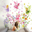 Set of 3 Sheets Size 40x12 Inch Spring Summer Window Cling Sticker Angels, Flowers, and Butterfly Window Stickers, Spring and Summer Decor, Wall, Window Glass Display Stickers (Fairy Theme) by CozyNest Decor
