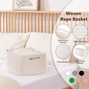 OIAHOMY Storage Basket for Shelves, Closet Cube Storage Bins Baskets for Clothes Blanket Towels, Baby Nursery, Toy Baskets Box, Woven Rope Basket, 17.72*12.99*7.87 IN, 2 Packs White by TinyTreasures Baby Boutique