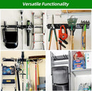 Garage Organization, Garage Wall Organizer with 48 inches Rails and 6 Hooks, Tool Organizers Heavy Duty, Shovel Holder Wall Mount Max Load 360 LBS, Sturdy Garden Tool Rack for Folding Chairs by GreenHaven Gardens
