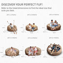 Bean Bag Chair for Adults 4FT,Soft Removable Cover for Teens/Girls Bedroom,Fluffy Giant Round Floor Beanbag Lounger Chairs (No Filler,Tan) by CozyNest Decor