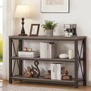 BON AUGURE Rustic Sofa Table Behind Couch, Industrial Console Tables for Entryway, 3 Tier Wood Shelves Entry Table with Storage for Foyer, Hallway, Front Door (47 Inch, Dark Grey Oak) by CozyNest Decor
