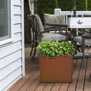 Corten Steel Planter Box Metal Planters Square Outdoor Steel Planter Cube Rustic Flower Pot 16 Inch Integral Durable Antique for Commercial Residential Garden Patio Deck and Backyard