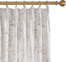 Pink Floral Pinch Pleated Linen Curtains - 2 Panels of Privacy Light-Filtering Printed Curtains Suitable for Dining Rooms and Farmhouses.52 Inches Wide by 92 Inches Long by CozyNest Decor