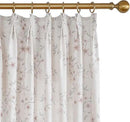 Pink Floral Pinch Pleated Linen Curtains - 2 Panels of Privacy Light-Filtering Printed Curtains Suitable for Dining Rooms and Farmhouses.52 Inches Wide by 82 Inches Long by CozyNest Decor