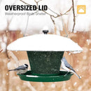 Veehoo Bird Feeders for Outdoors Hanging-Cardinal Bird Feeder with Weatherproof Dome, Wild Meta Finch Feeder for Outside 2.5 lbs Sunflower Seed Capacity, Green by CozyNest Decor