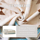 CASAAGUSTO Boho Throw Blanket - Green and Beige Decorative Blankets with Tassel, Printed Flannel Bohemian Blanket for Chair, Bed, Sofa, Couch(50 * 60, Green and Beige) by CozyNest Decor