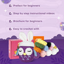 yhwsymgmho Crochet Kit for Beginners:2pcs Animals Crochet Starter Kits with Step-by-Step Video Tutorials,Easy Knitting Set for Adults Kids,DIY Crocheting Doll Gift(Bunny and owl) by TinyTreasures Baby Boutique