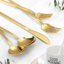 KassKa Gold Silverware Set, 20 Pieces Flatware Cutlery, Stainless Steel Utensils Spoon Fork Knives for Home Restaurant and Kitchen, Mirror Polished Finished, Service for 4 by CozyNest Decor