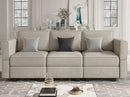 Belffin Modular Sofa Couch with Storage Seats Velvet 3 Seater Sofa for Living Room Grey by CozyNest Decor