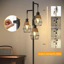 Oneach 68" Floor Lamps for Living Room, Stepless Dimmable Boho Floor Lamp with 3 Bulbs, Tall Farmhouse Industrial Corner Standing Tree Lamp for Bedroom, Office, Study Room, Dining Room, Black by CozyNest Decor