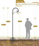 Shepherd Hook 108 Inch Tall Heavy-Duty Metal Garden Hanging Pole Stake for Bird Feeder Pole Plant Baskets, Black (1 Pack) by GreenHaven Gardens