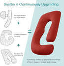Sasttie Pregnancy Pillows for Sleeping, Jumbo U Shaped Cooling Full Body Pillow with Removable Cover, Pregnant Women Must Haves, Maternity Essential, Red by TinyTreasures Baby Boutique