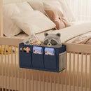 Dual-purpose Bedside Caddy Bedside Organizer, Bed Caddy with 6 Pockets, Versatile Bedside Storage Solution Magazine Remotes holder, ideal for Home, Dorm, Hospital, Crib Bed (Navy) by CozyNest Decor