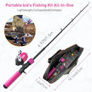 Kids Fishing Pole Kit, 59'' Telescopic Rod and Reel Beginner Combo with Spincast Reel,Tackle Box, Carrier Bag,Fishing Gear for Boys,Girls, Toddler,Youth by TinyTreasures Baby Boutique