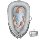 Baby Lounger - Baby Lounger for Newborn 0-24 Months, Breathable & Soft Cotton and Velvet Cover Baby Nest, Portable Tummy Time Lounger for Home and Travel, Ideal Baby Essentials & Shower Gifts by TinyTreasures Baby Boutique