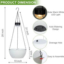 2 Packs Solar Hanging Basket Planters for Plants Outdoor, Self Watering White Flower Plants Pots with Solar Light Drainer for Balcony Patio Garden Outdoor Decoration by GreenHaven Gardens