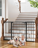 Cumbor 29.7-54.2" Wide Baby Gate for Stairs, Mom's Choice Awards Winner-Self Closing Dog Gate Indoor for Doorways, No Drilling Pressure Mounted Pet Gates for Kids, Easy Walk Through Safety Gate, Black by TinyTreasures Baby Boutique