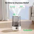 Homvana Humidifiers for Bedroom Home, 3.6 L Cool Mist Top-Fill 34H Super Long Time, Quiet 23dB, Baby Humidifier, Oil Diffuser for Large Room, Plants, Nursery, Office BPA FREE, 7 Color Light Ultrasonic by TinyTreasures Baby Boutique
