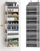 SpaceAid 1 Pack Over The Door Organizer with 5 Large Pockets and 10 Mesh Side Pockets, 5 Layers Door Organizer Hanging with Clear Window for Bedroom, Bathroom, Pantry and Nursery, Gray by CozyNest Decor