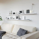 RICHER HOUSE 8 Set Floating Wall Mounted Shelves, Nursery Hanging Book Shelves with Lip for Storage, White Display Picture Ledge Shelf for Bedroom Bathroom Kitchen Living Room Wall Decor, Modern White by CozyNest Decor