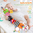 Baby Toys 0-6 6-12 Months, Sensory Musical Animal Stuffed Toy for Infant 0-3 3-6 Months, Tummy Time Toys with Mirror Crinkle Rattle, Plush Unicorn Cat Toy Gifts for 0 1 2 3 4 5 6+ Months Boys Girls by TinyTreasures Baby Boutique