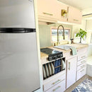 RecPro 10 Cu Ft 12V RV Refrigerator | Black Frost-Free Fridge with Freezer | Double Door, Adjustable Shelves, Reversible Door, Built-In Lock | 23.5”W x 26”D x 59”H | Off-Grid & Dry Camping Ready by CozyNest Decor