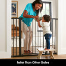 Cumbor 36" Extra Tall Baby Gate for Dogs and Kids with Wide 2-Way Door, 29.7"- 46" Width, and Auto Close Personal Safety for Babies and Pets, Fits Doorways, Stairs, and Entryways, Black by TinyTreasures Baby Boutique