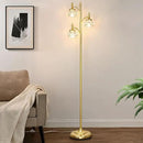 Gold Floor Lamp, Dimmable Tree Floor Lamps for Living Room Brass Tall Standing Lamp with 3 Rotatable Lights Glass Shade 66.5'' Modern Corner Lamp for Bedroom Office(3LED Bulbs Included) by CozyNest Decor
