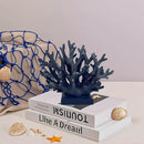 5.8" H Dark Blue Coral Decor - Resin Coral Statue, Nautical Decor for Home, Bedroom, Bathroom, Living Room, Ocean Themed Cabinet Shelf Tabletop Decoration by CozyNest Decor