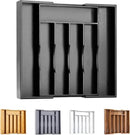 Bellsal Black Silverware Organizer Kitchen Drawer Organizer Expandable Bamboo Utensil Holder Cutlery Tray for Kitchen Utensil and Flatware Bedroom Office by CozyNest Decor