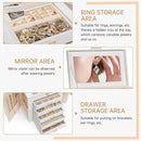 AKOZLIN 6-Tier Jewelry Box Organizer Functional 5 Drawers Leather Jewelry Storage Case for Women Girls Ring Necklace Earring Bracelet Holder Organizer with Mirror White by TinyTreasures Baby Boutique