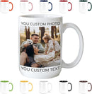 Custom Mug Upload Your Picture Personalized Coffee Mug with Photo Text Name Customized Cup Unique Ideas Gifts for Men Women Mom Dad Girlfriend Boyfriend Friend Family (White, 15oz) by TinyTreasures Baby Boutique