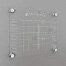 Personalized Clear Acrylic Calendar for Wall, Calendar Whiteboard for Wall, Dry Erase Wall Calendar, Wall Calendar Organizer System for Home (Cursive, White, 14"W x 11"H) by TinyTreasures Baby Boutique