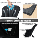 INFANS 4 in 1 High Chair–Booster Seat, Convertible Highchair w/Adjustable Height and Recline,Removable Tray,DetachableCushion, Installation-Free,Simple Fold for Baby, Infant& Toddler by TinyTreasures Baby Boutique