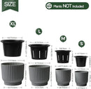 T4U 7 Inch Self Watering Pots for Indoor Plants, 4 Pack Gray Plastic Flower Pots for All House Plants, Flowers, African Violets by GreenHaven Gardens