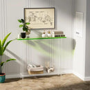 Sleek Modern 2-Tier Acrylic Console Table, 39.4" L x 7.6" W x 31.5" H - Entryway Table for Hallway, Living Room, Sofa Side, Small Spaces (Green) by CozyNest Decor