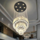 Flashing God D24''XH86'' Modern Foyer Chandelier for High Ceiling Raindrop Crystal Chandelier High Ceiling Pendant Light Fixture for Hallway Living Room (Black Staircase Chandeliers) by CozyNest Decor