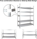 Amazon Basics 4000IBS Heavy Duty Adjustable Storage Shelving Unit, 5 Shelf, High-Grade Aluminum, Silver, 60 x 24 x 78 Inch by GreenHaven Gardens