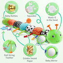 Sumobaby Baby Toys 0-6 6-12 Months,Music Caterpillar Plush Toy with Baby Mirror, Pull String&Crinkle Rattle,Infant Teething Toys,Tummy Time for 0-3-6-12 Month Boys Girls Newborn Gifts (Green-Branch) by TinyTreasures Baby Boutique