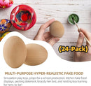 CALPALMY 24 Pieces Wooden Eggs - Life-Size, Reusable Fake Easter Eggs for Painting, Decorating, Crafting, Pretend Play, Faux Food Display, Nest Box Training by TinyTreasures Baby Boutique